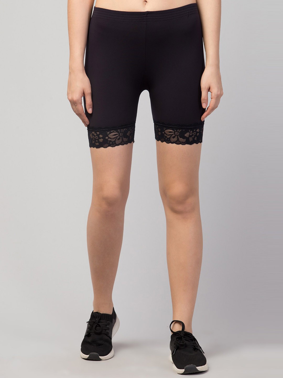 

Apraa & Parma Women Skinny Fit Cycling Sports Shorts with e-Dry Technology, Black