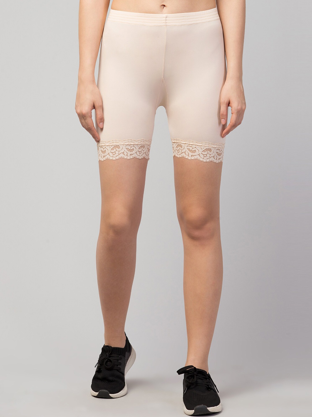 

Apraa & Parma Women Skinny Fit Cycling Sports Shorts, Beige