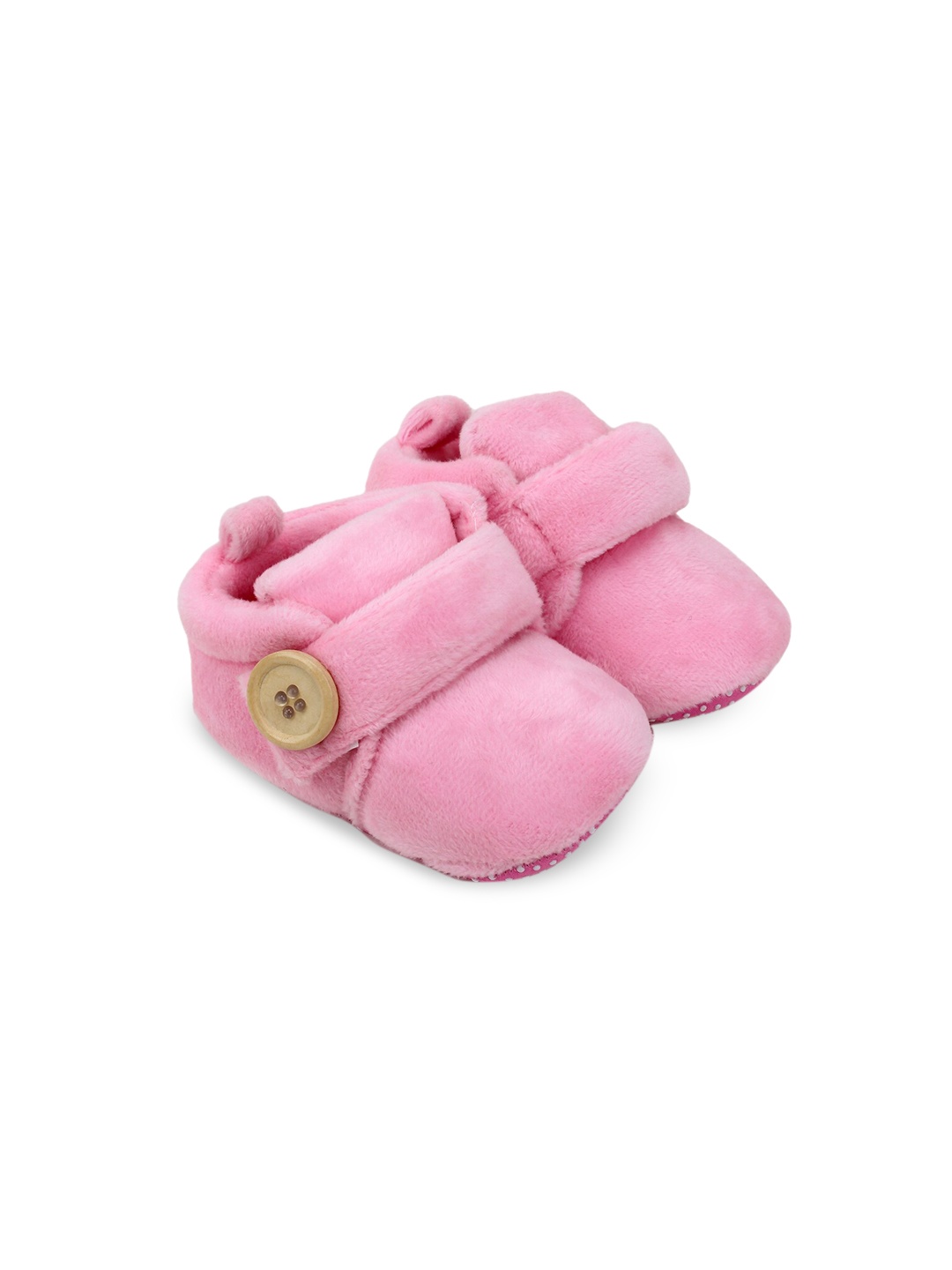 

Superminis Infant Cotton Fur Booties, Pink