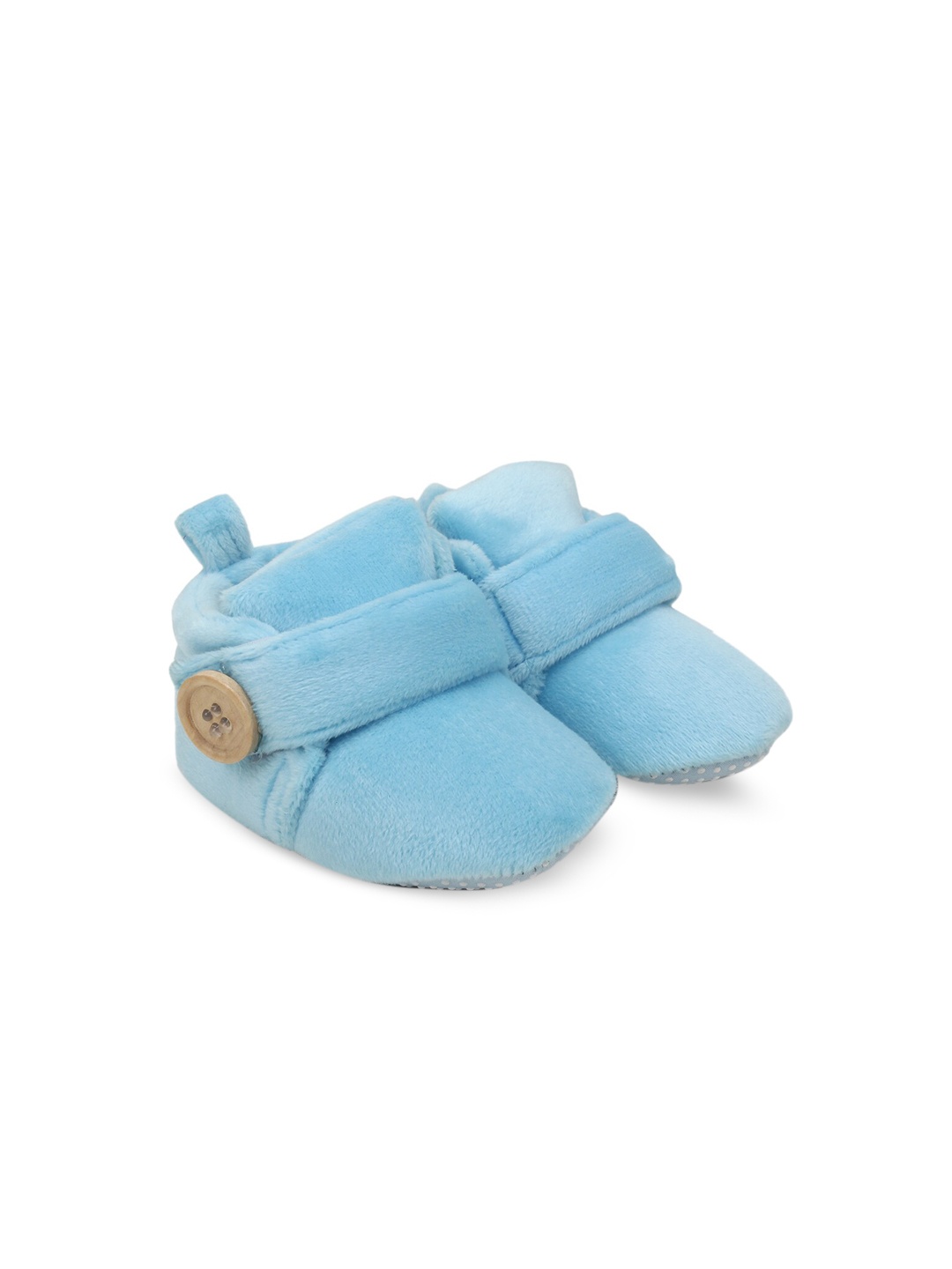 

Superminis Infant Cotton Fur Booties, Turquoise blue