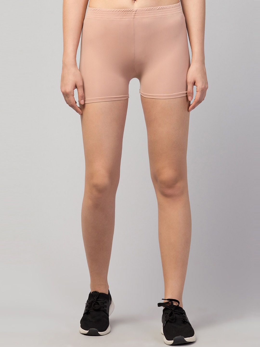

Apraa & Parma Women Skinny Fit Cycling Sports Shorts with e-Dry Technology, Beige