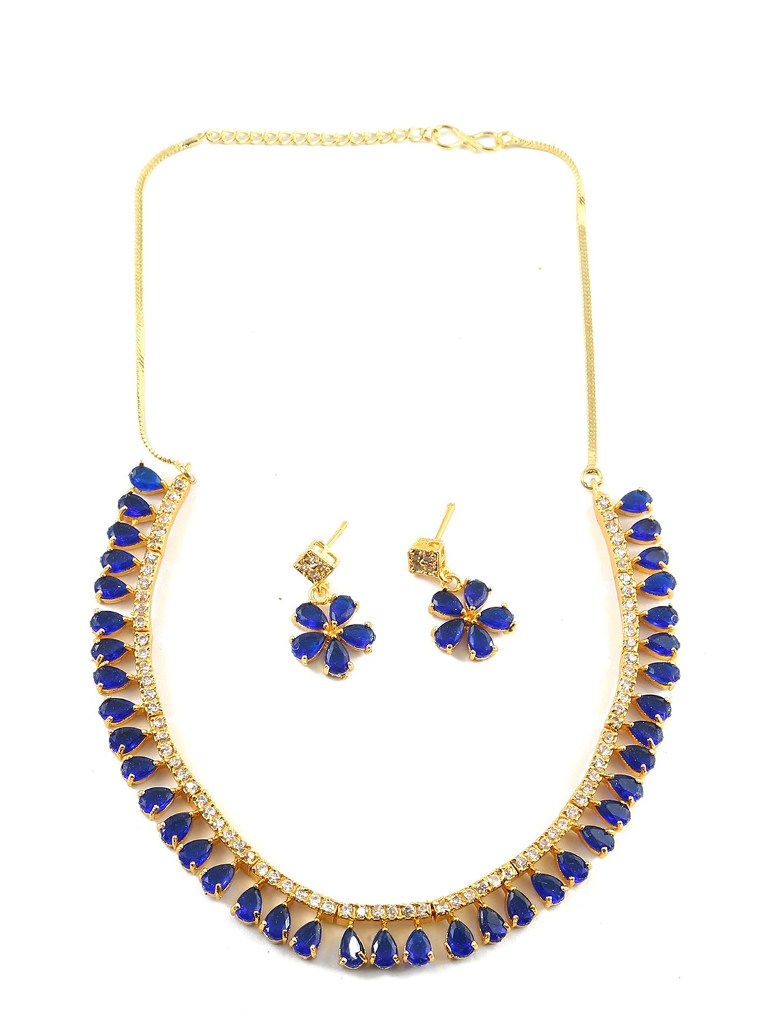 

Jewar Mandi Gold-Plated AD-Studded Jewellery Set