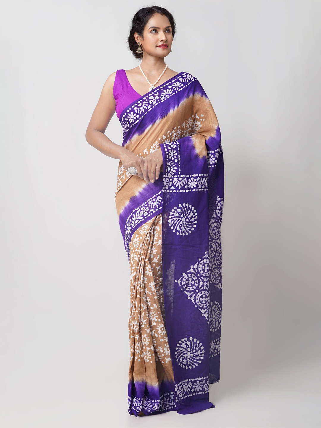 

Unnati Silks Batik Kota Saree, Brown