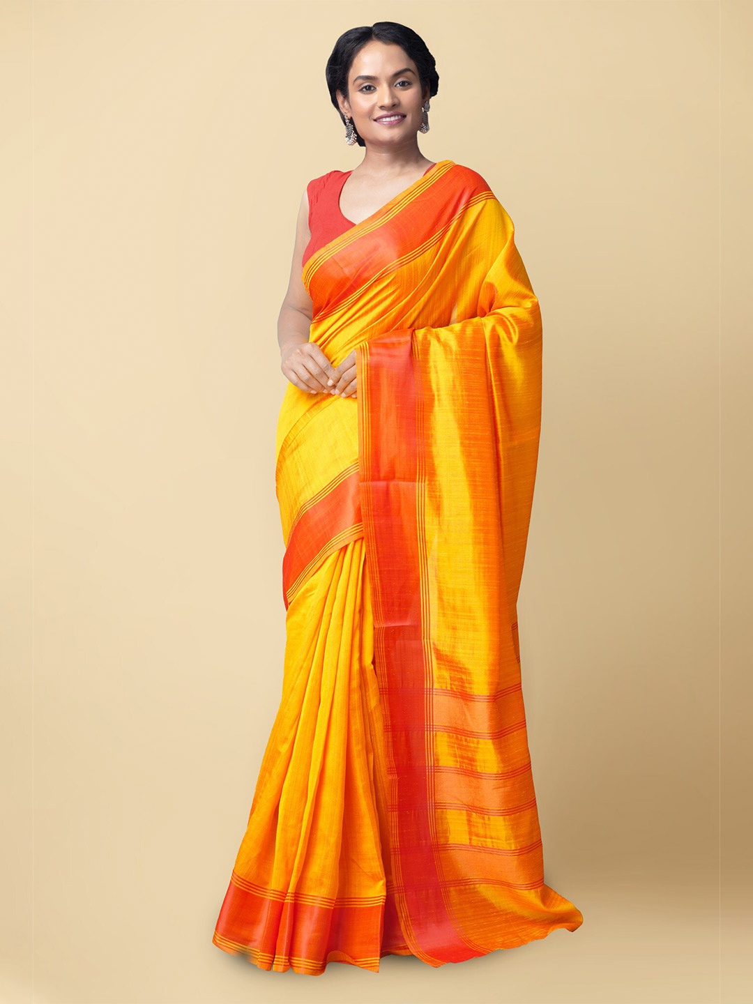 

Unnati Silks Mysore Silk Zari Saree, Orange