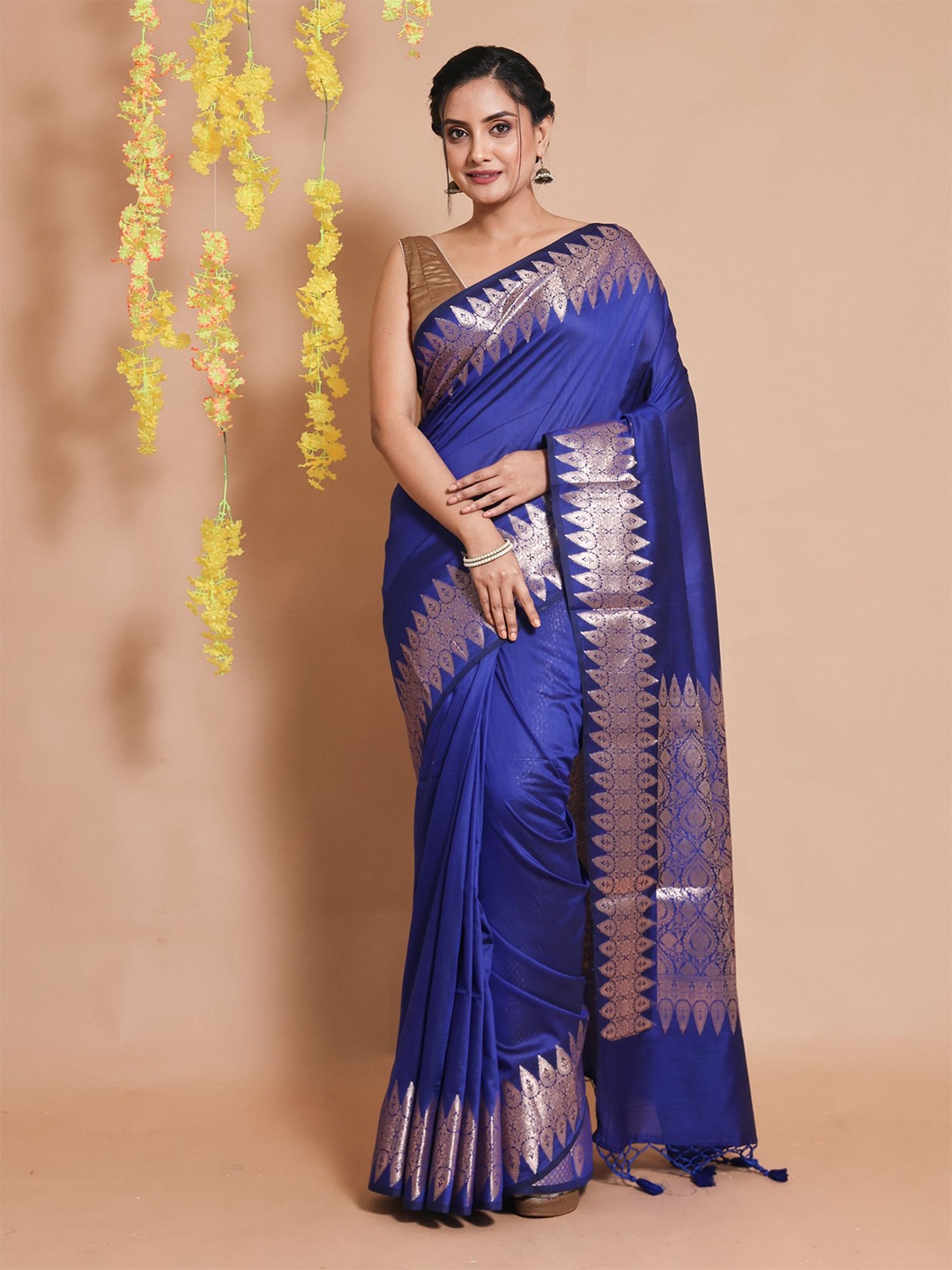 

Charukriti Zari Pure Silk Saree, Blue