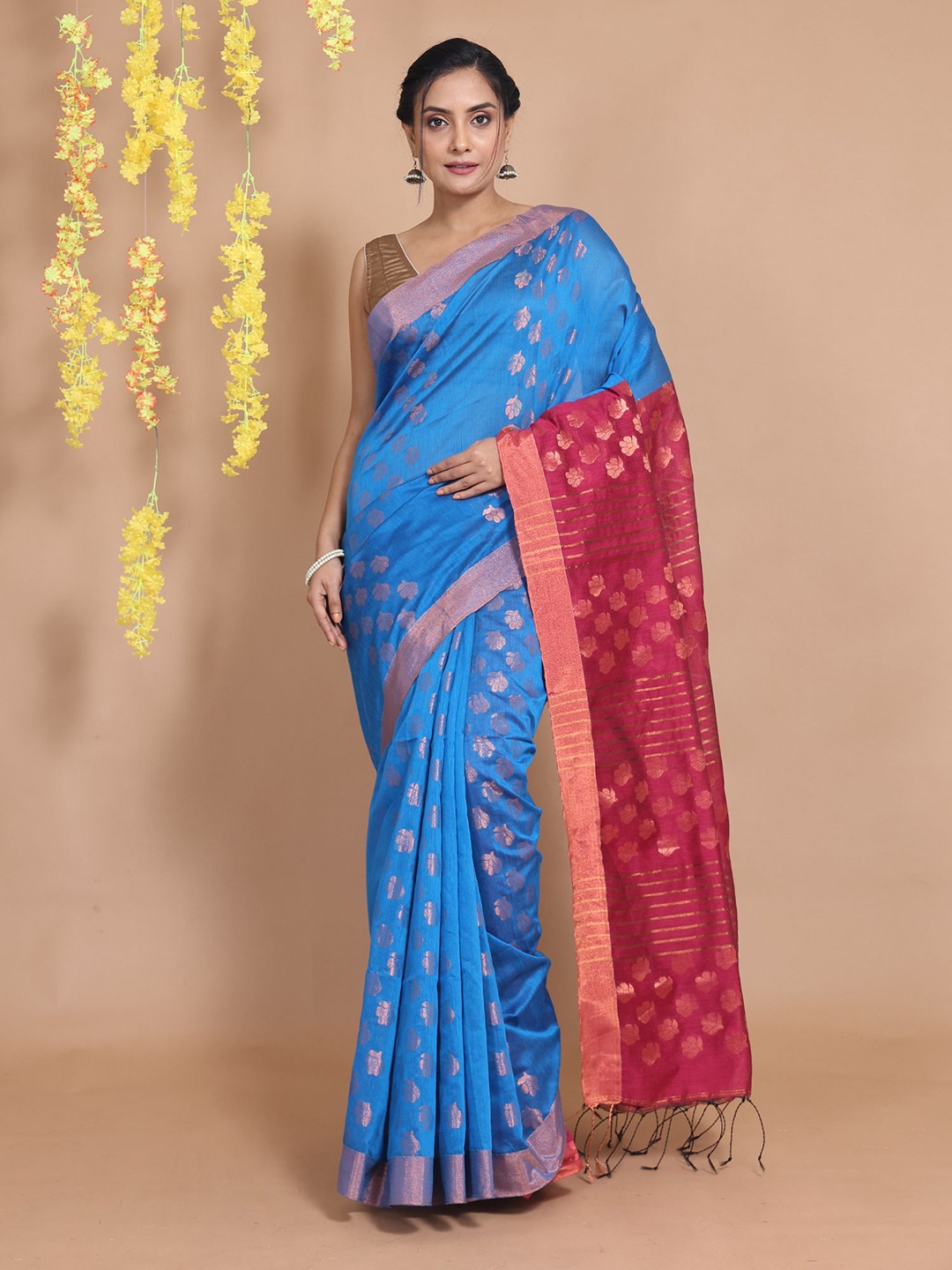 

Charukriti Woven Design Zari Saree, Blue