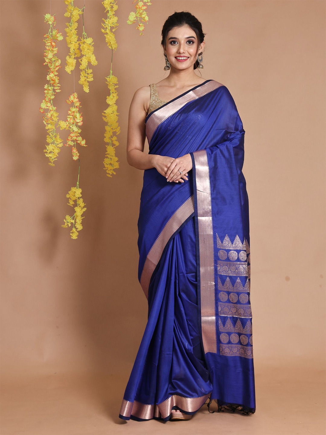 

Charukriti Zari Pure Silk Saree, Blue