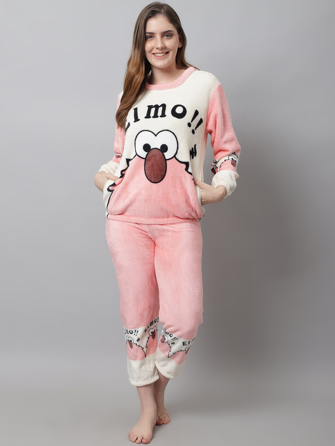 

TAG 7 Women Printed Night suit, Pink