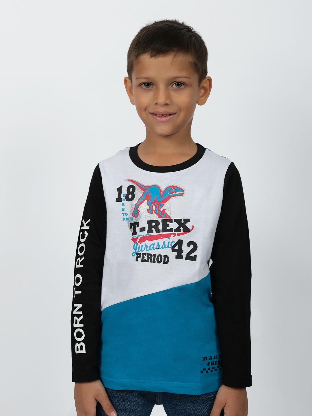 

3PIN Boys Typography Printed Cotton T-shirt, Blue