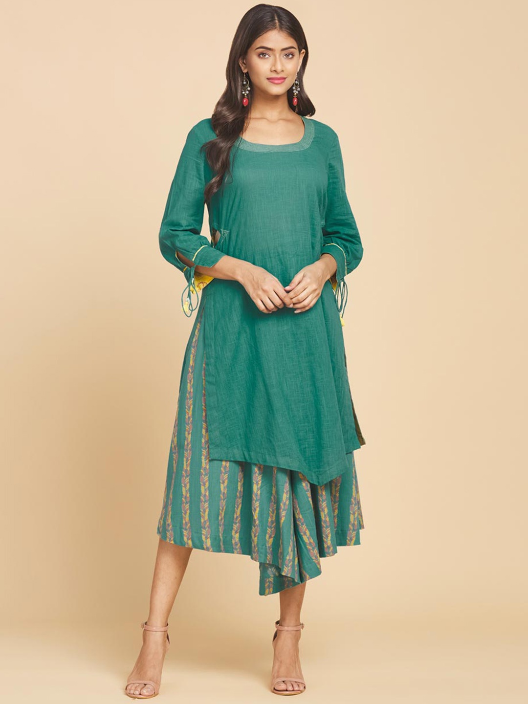 

Fabindia Thread Work Pure Cotton Kurta, Turquoise blue