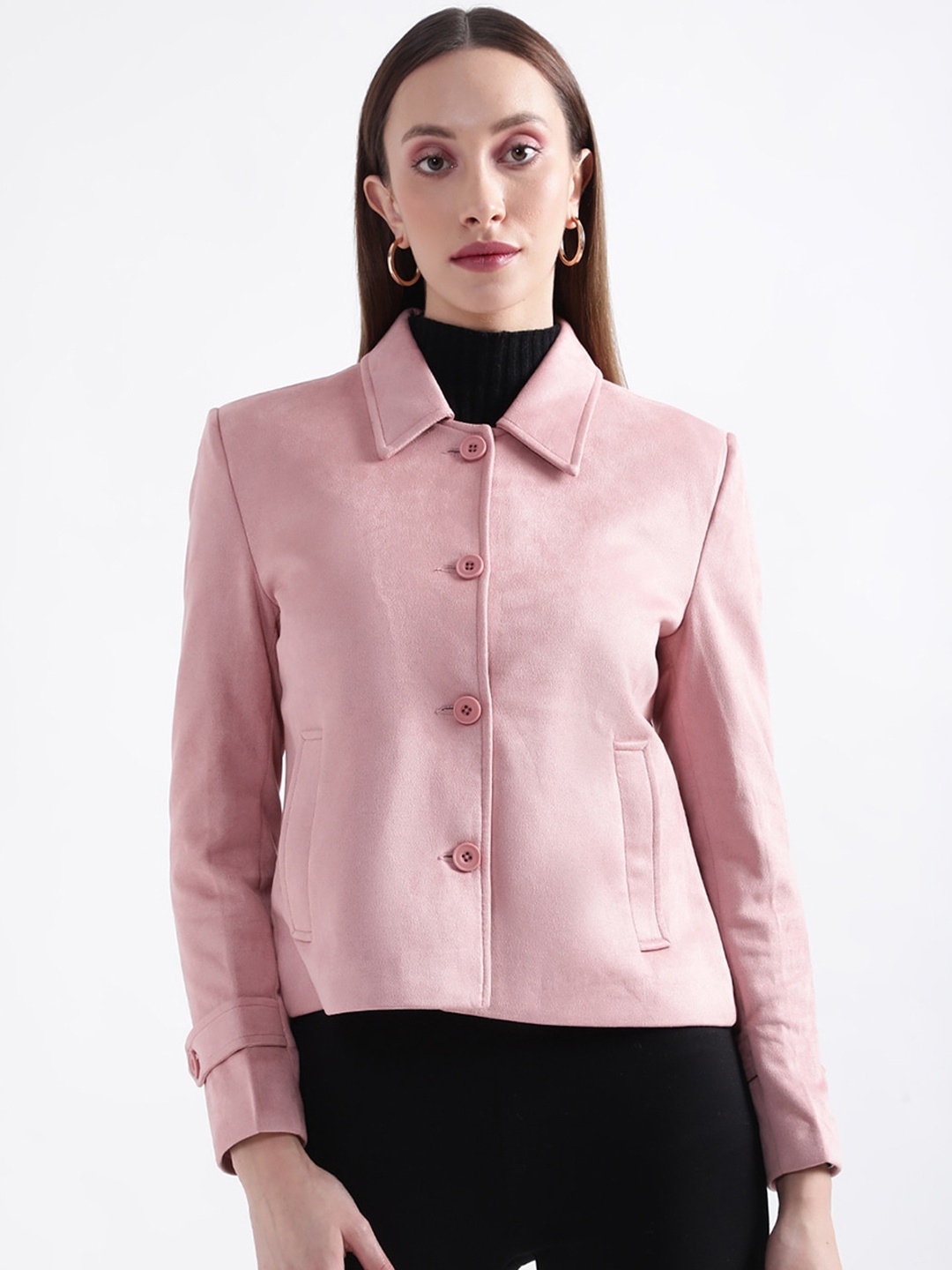 

CENTRESTAGE Women Crop Tailored Jacket, Pink
