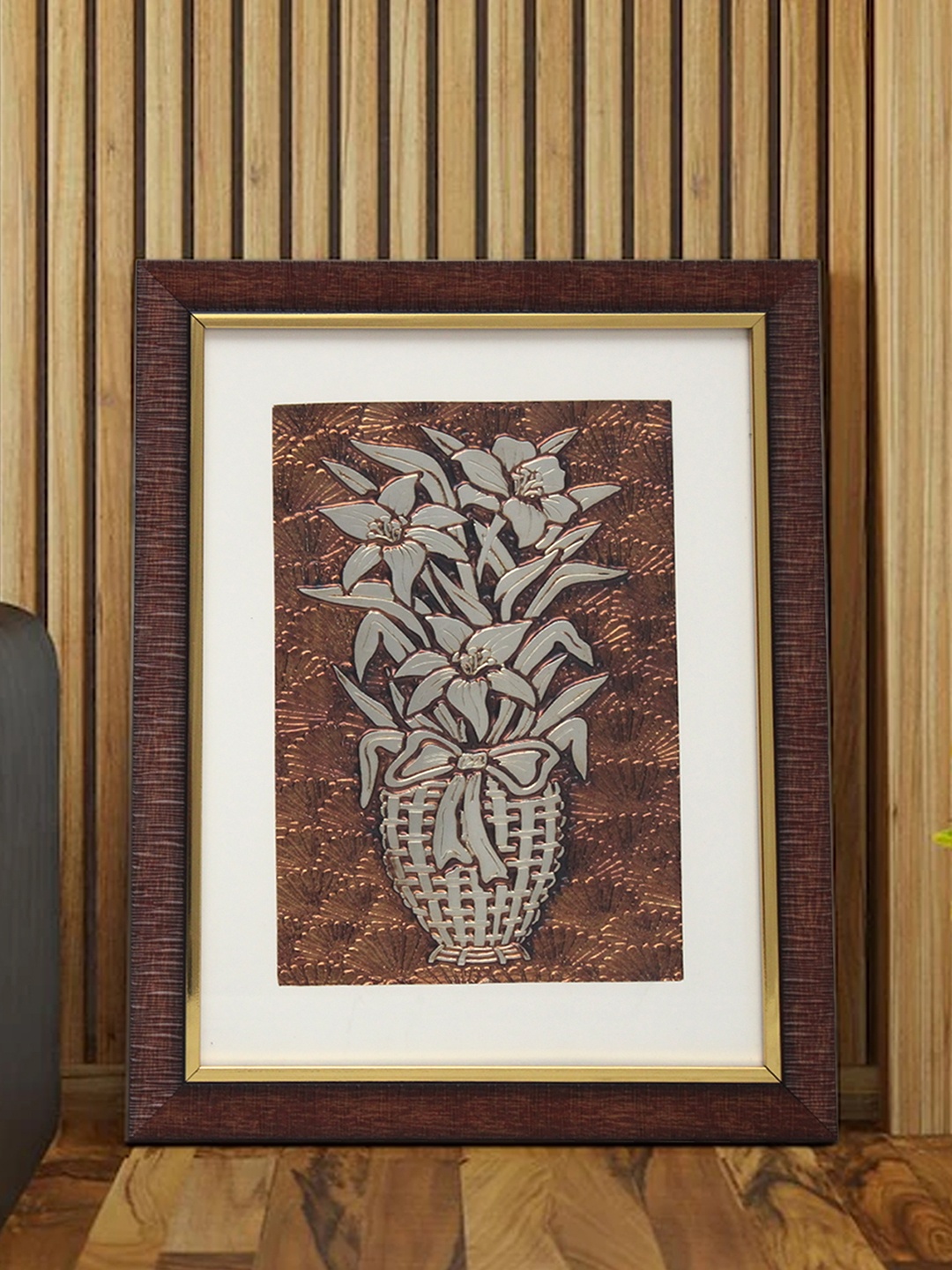 

SHREE KALA HOME DECOR Mandrake Egyptian Foil Embossed Wall Art, Brown