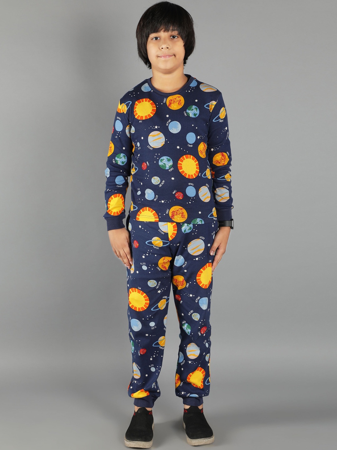 

Ninos Dreams Boys Printed Night suit, Navy blue