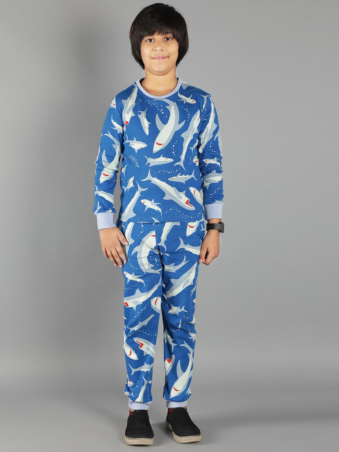 

Ninos Dreams Boys Printed Night suit, Blue
