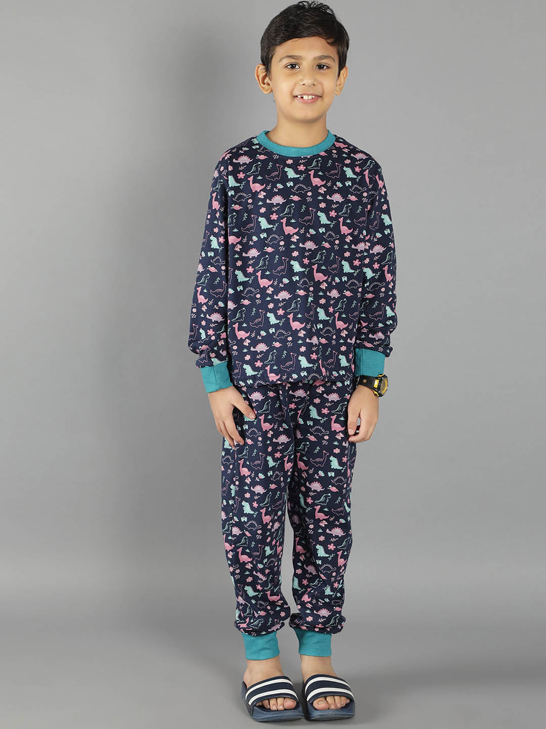 

Ninos Dreams Boys Printed Night suit, Blue