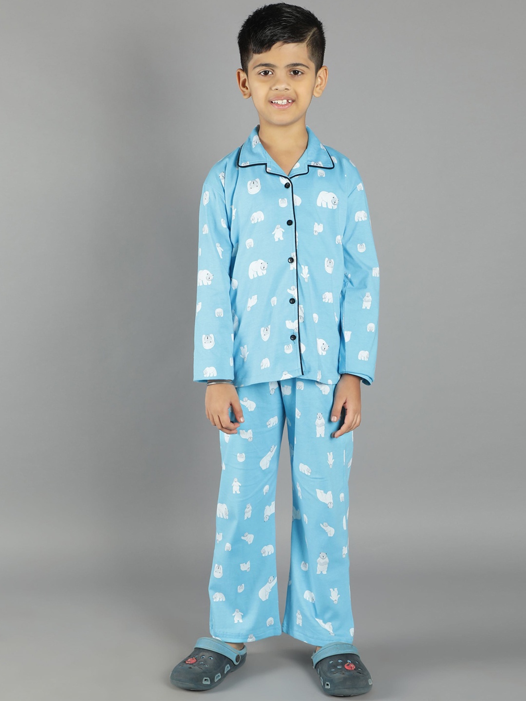 

Ninos Dreams Boys Printed Night suit, Blue