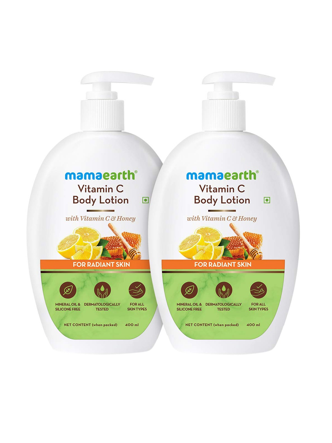 

Mamaearth Set Of 2 Vitamin C Body Lotion - 400ml Each, White