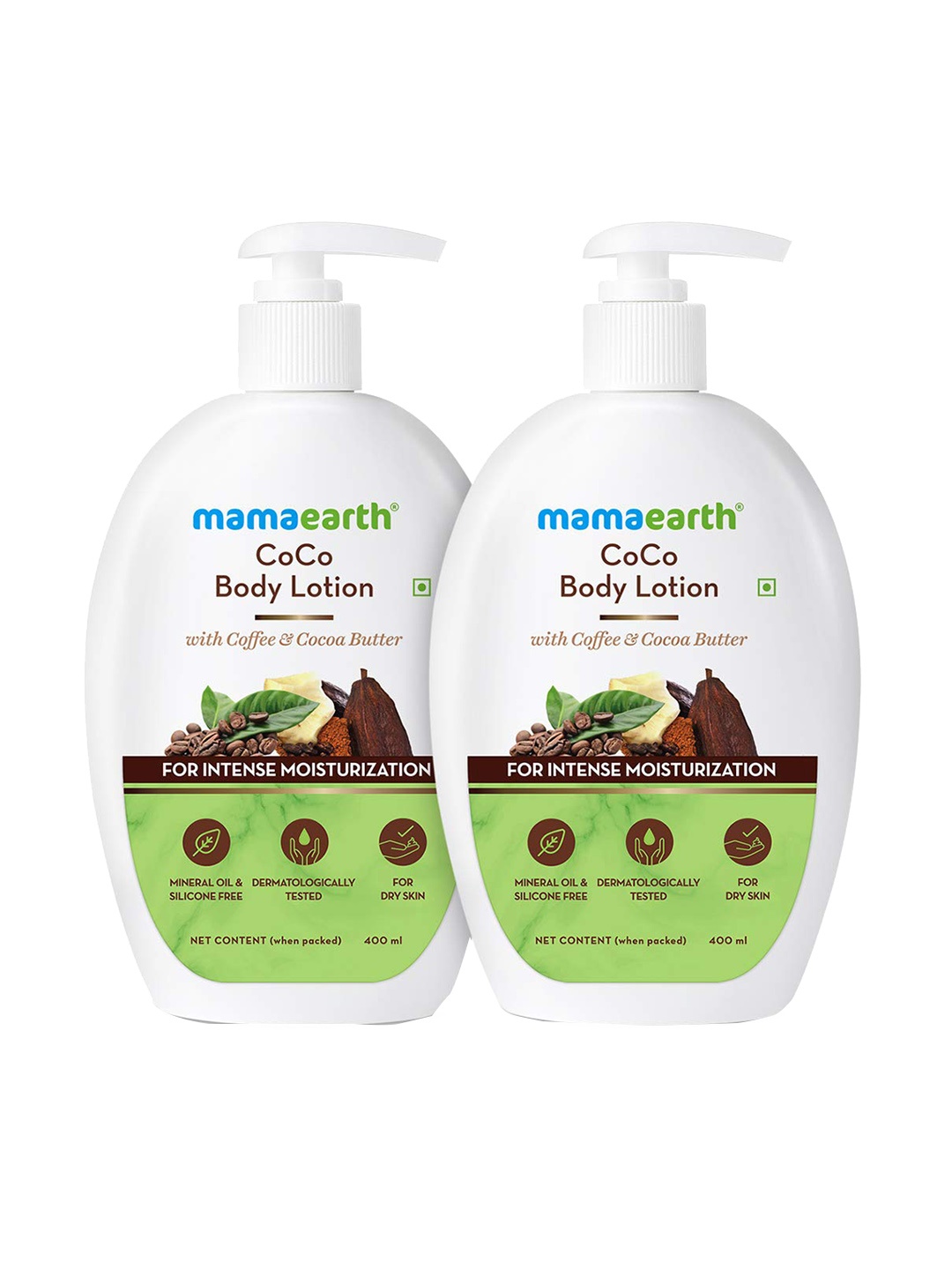 

Mamaearth Set Of 2 CoCo Body Lotion with Coffee & Cocoa Butter - 400ml Each, White