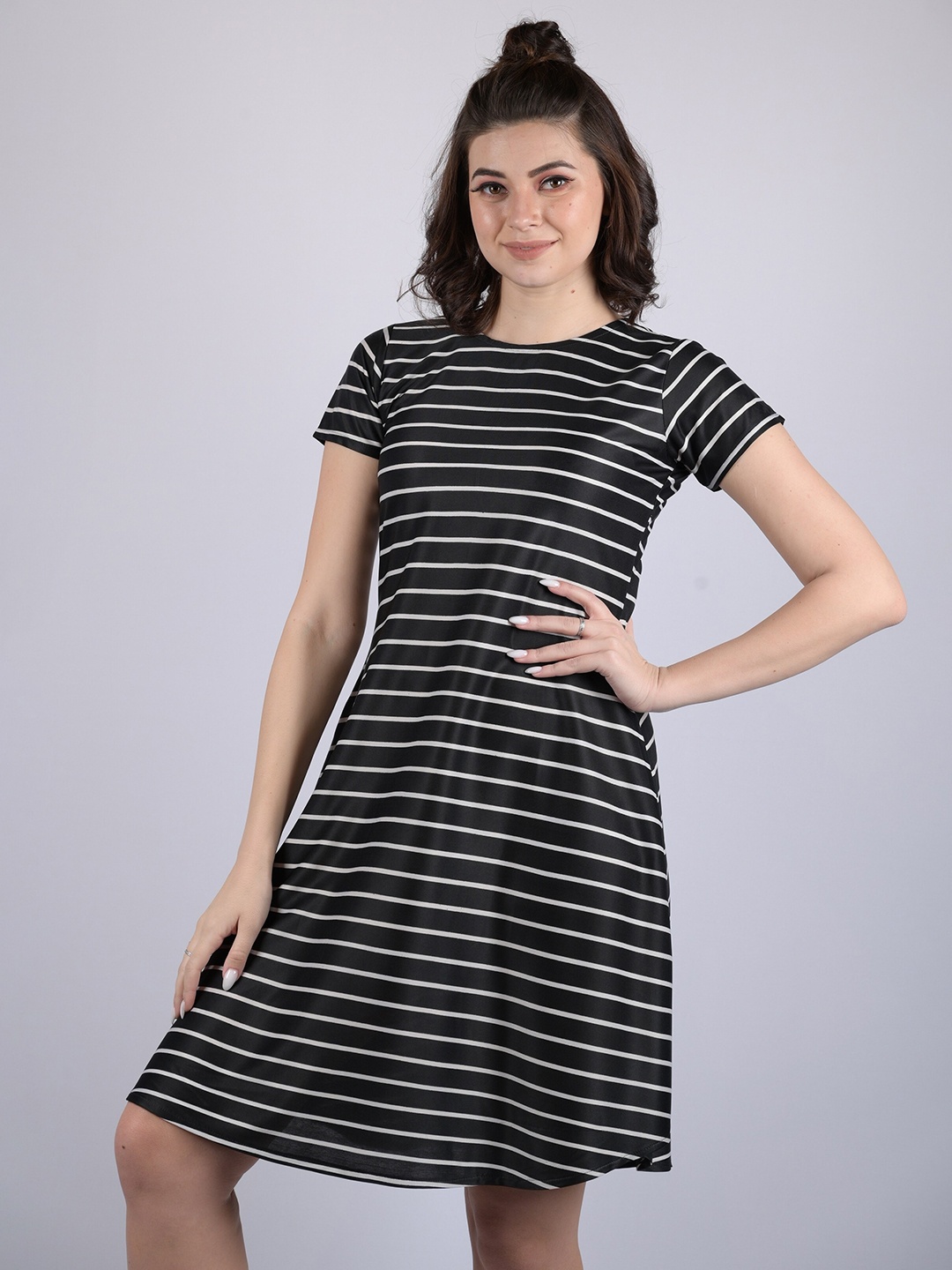 

OWO THE LABEL Black Striped Dress