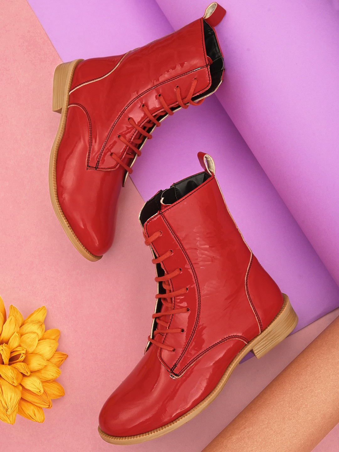 

EXTRIMOS Women High-Top Boots, Red