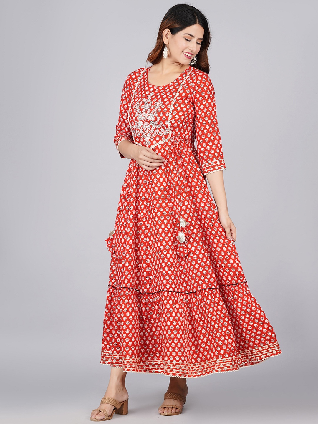 

KALINI Women Ethnic Motifs Printed Kurta, Red