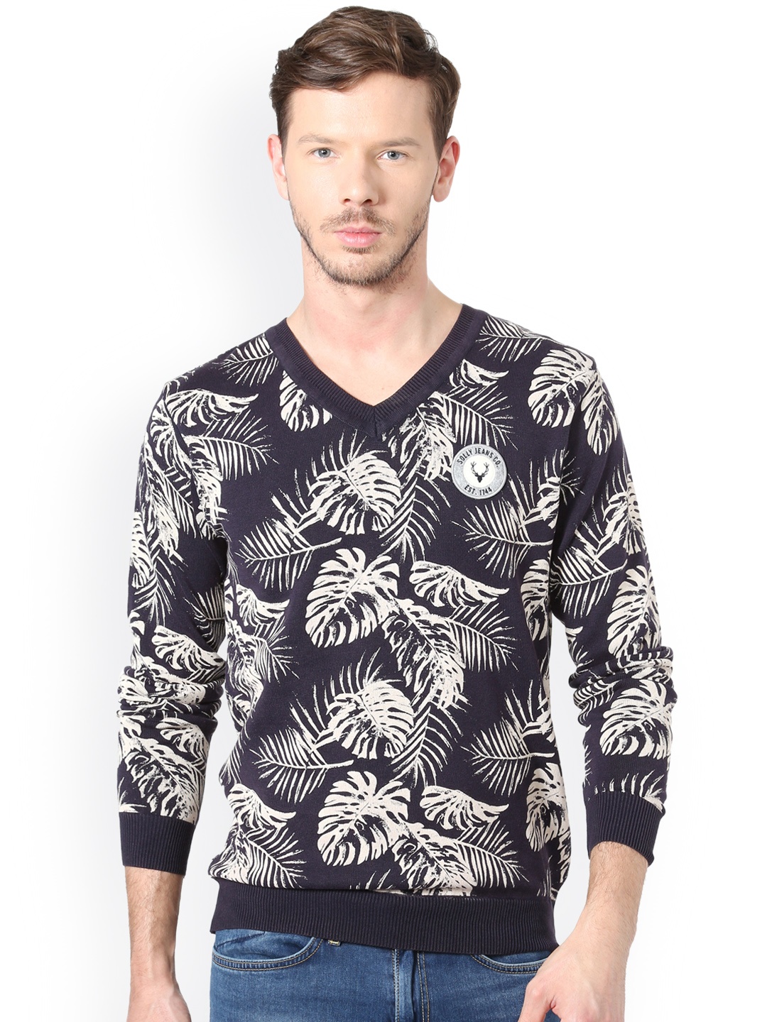 

Allen Solly Sport Men Navy Blue Printed Pullover