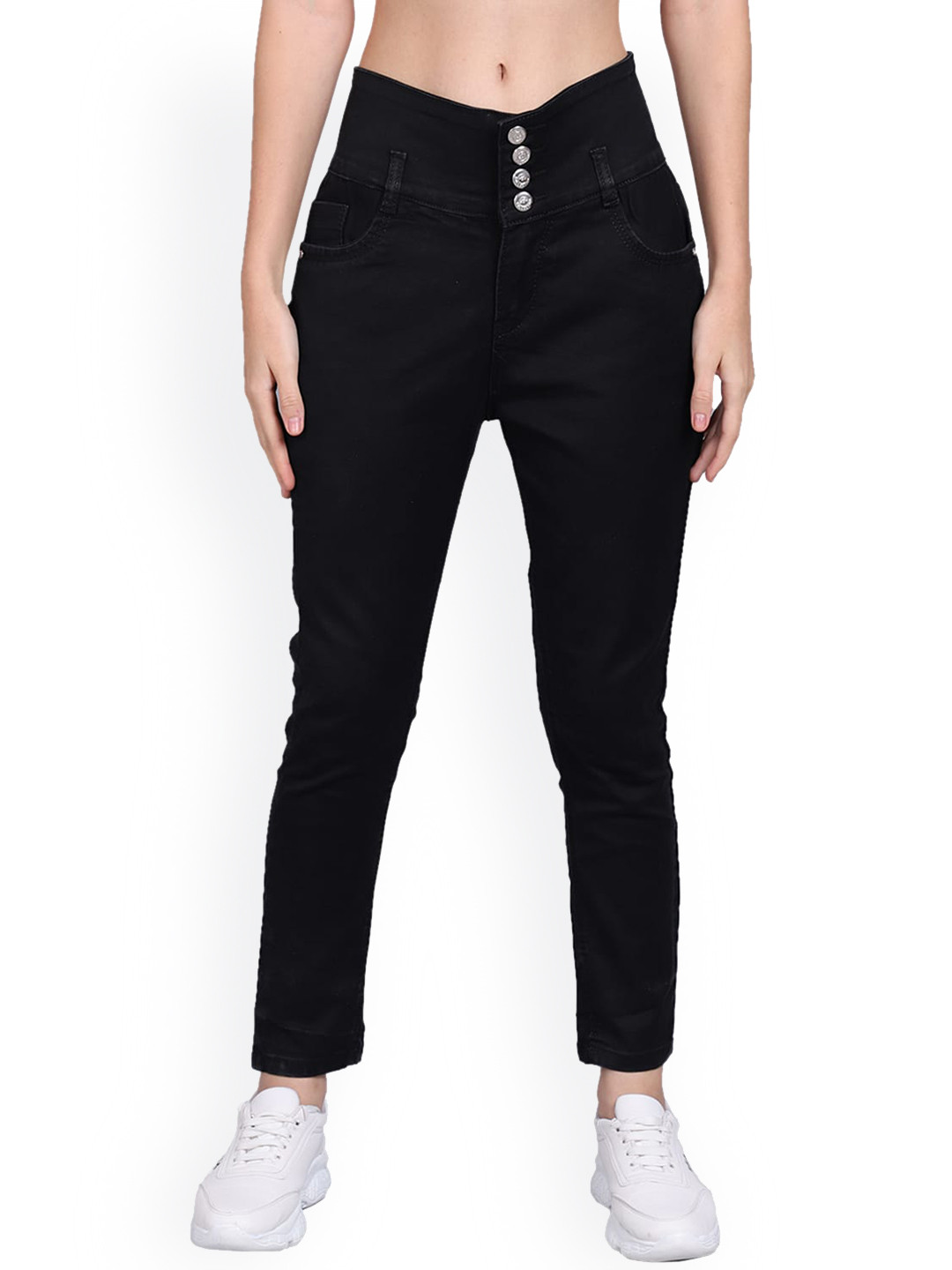 

ELLIS Women Jean Skinny Fit High-Rise Stretchable Jeans, Black
