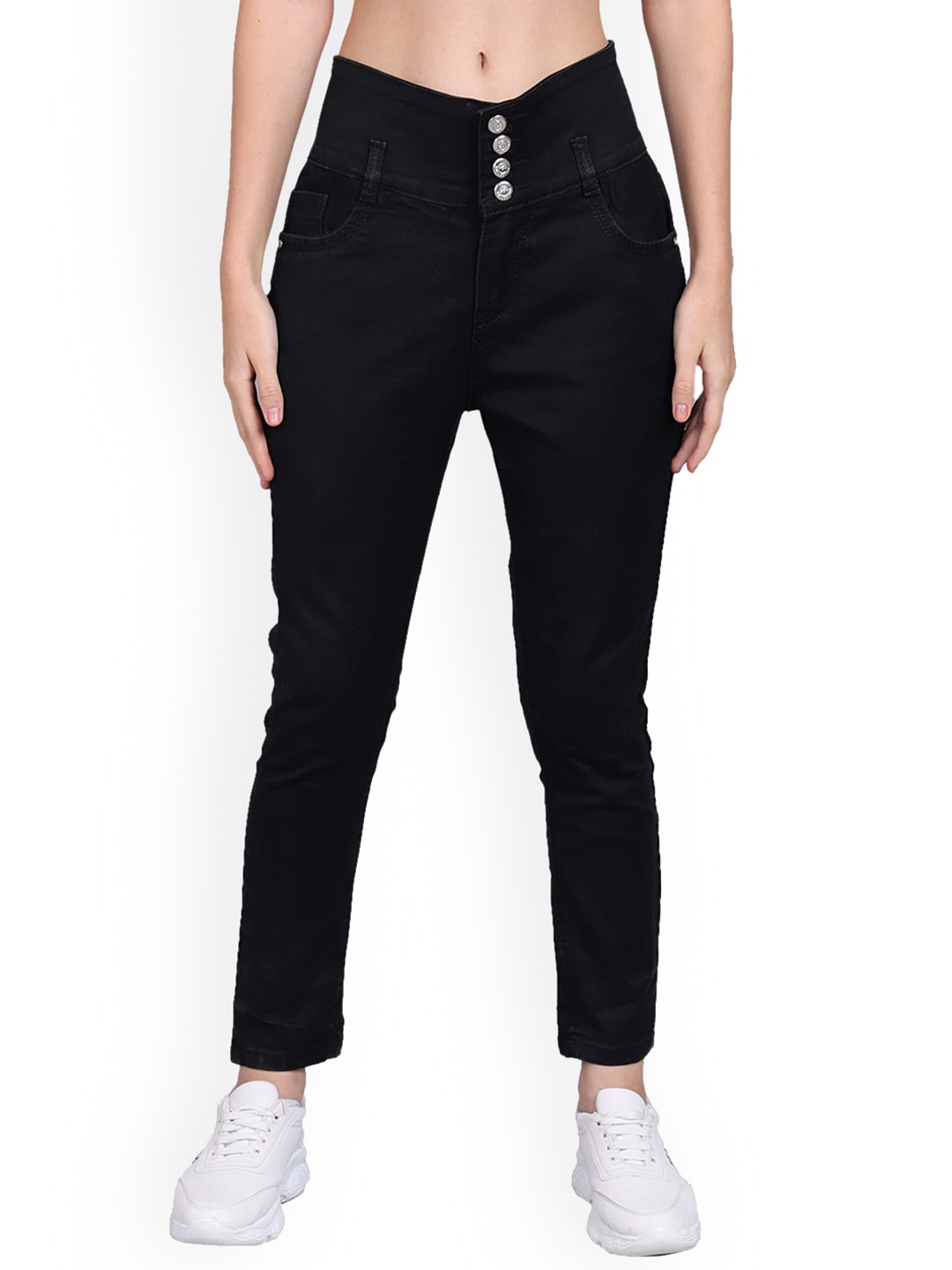 

ELLIS Women Jean Skinny Fit High-Rise Stretchable Jeans, Black