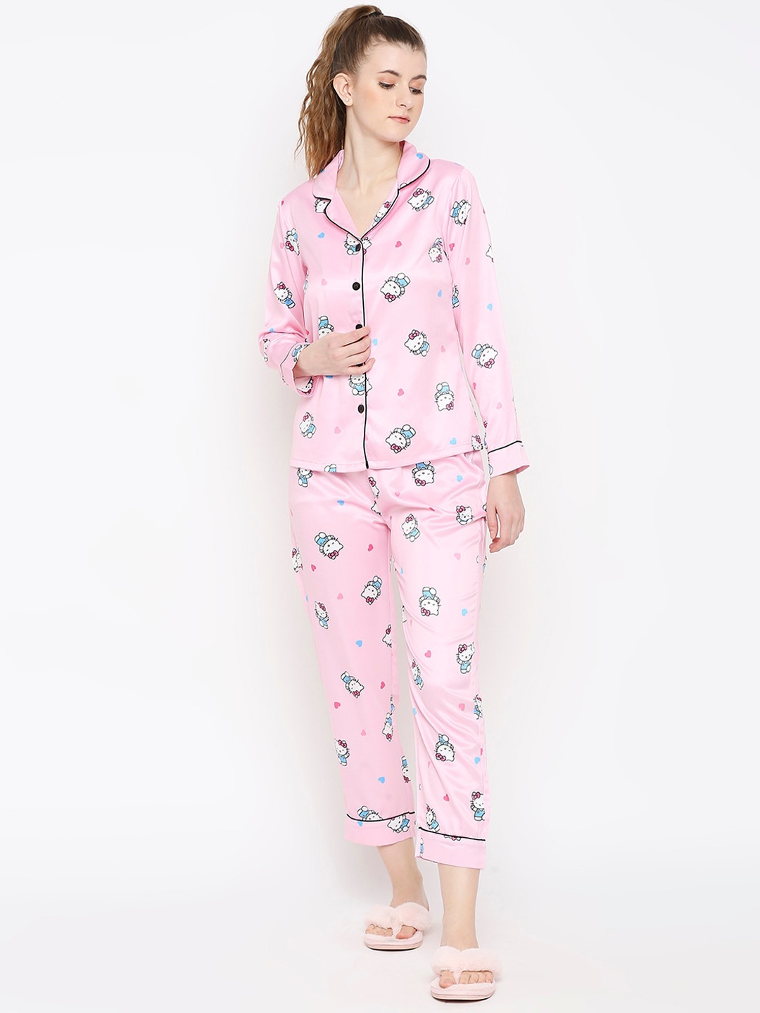 

Smarty Pants Women Printed Night suit, Pink