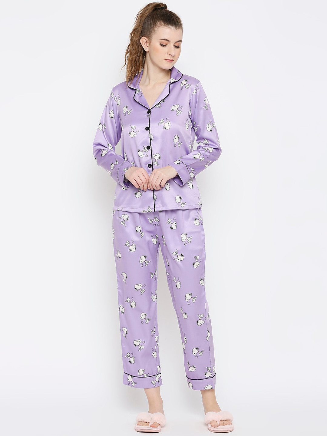 

Smarty Pants Women Printed Night suit, Lavender
