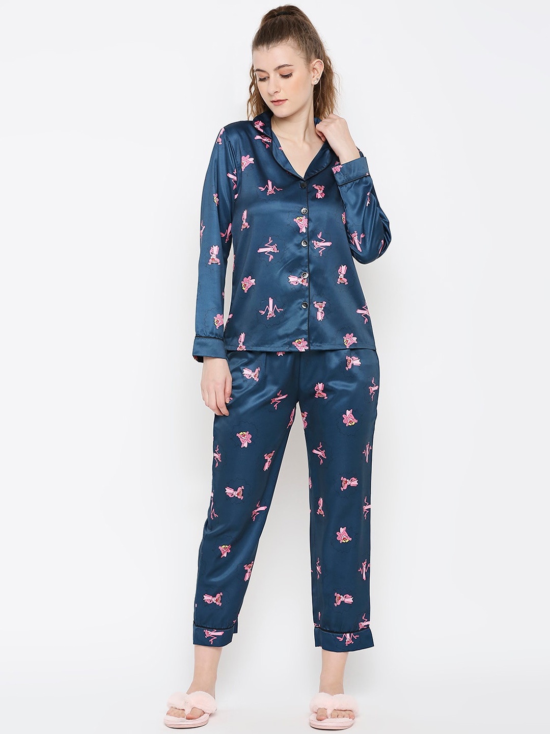 

Smarty Pants Women Printed Night suit, Teal