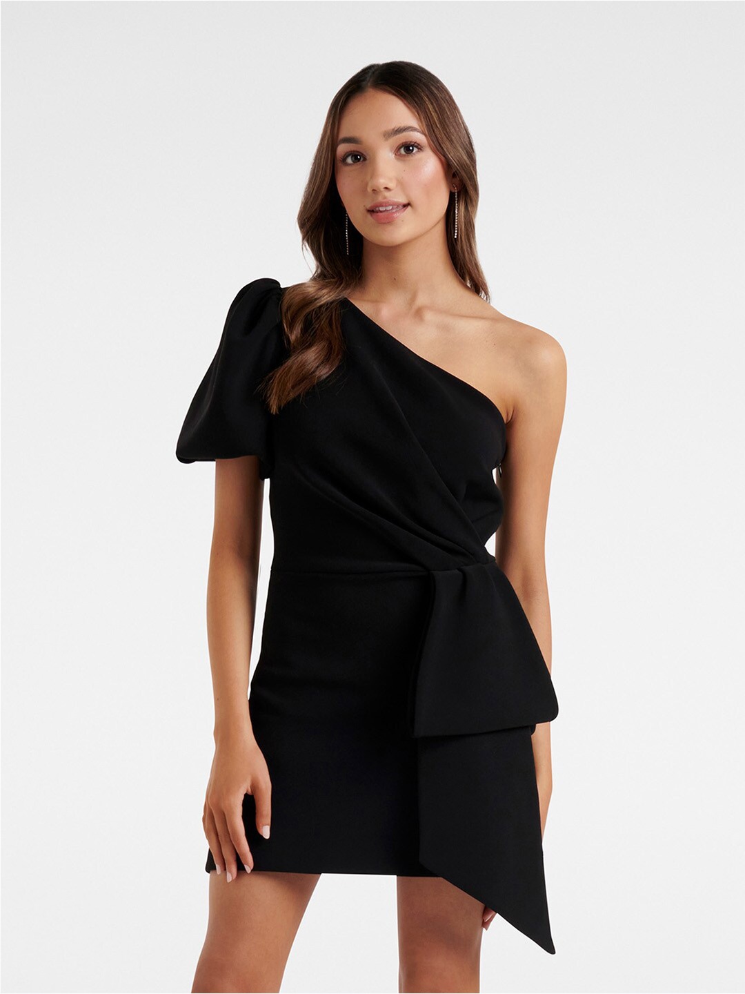 

Forever New One Shoulder Sheath Mini Dress, Black