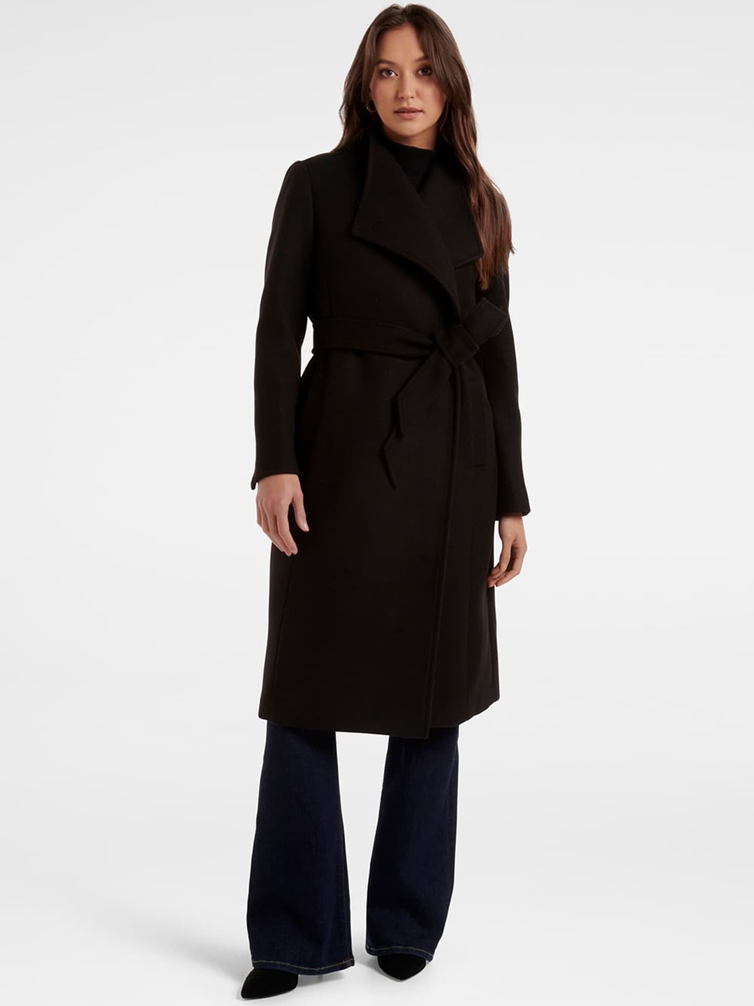 

Forever New Women Knee Length Overcoats, Black