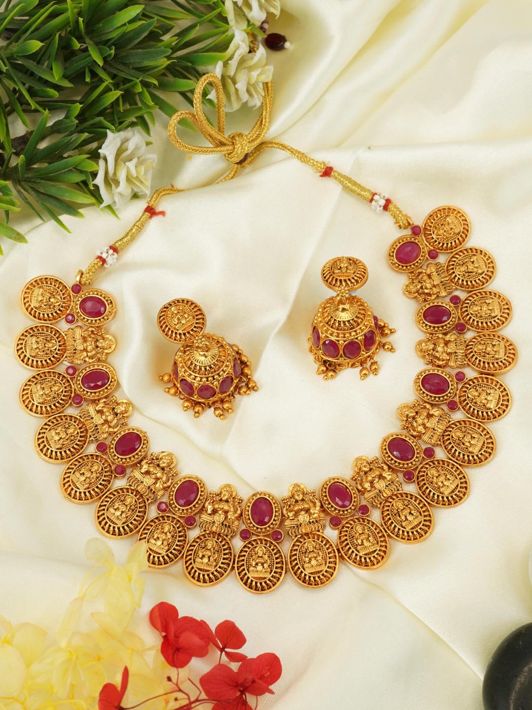 

GRIIHAM Gold-Plated AD-Studded Jewellery Set