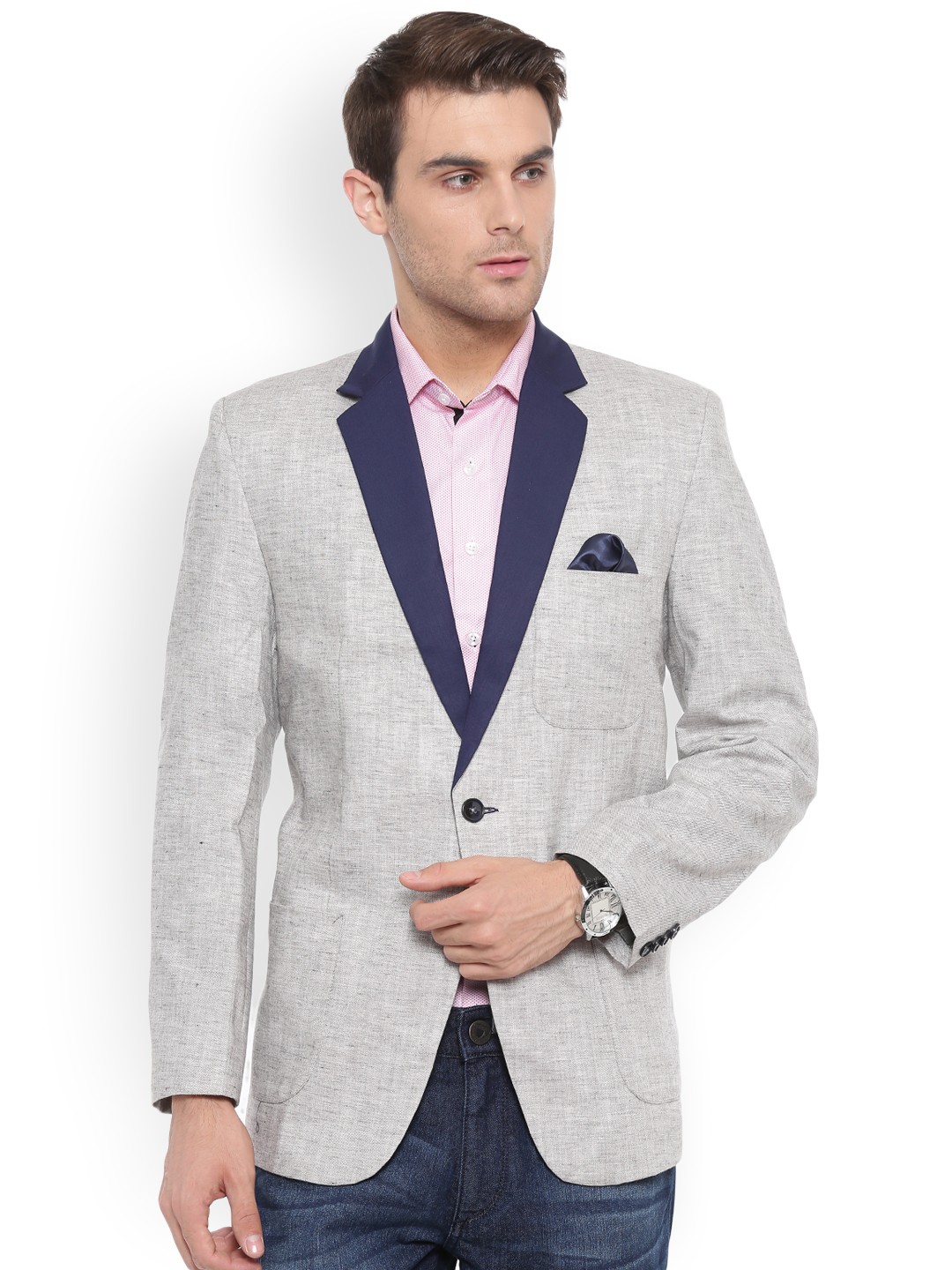 

Shaftesbury London Grey Regular Fit Single-Breasted Casual Blazer