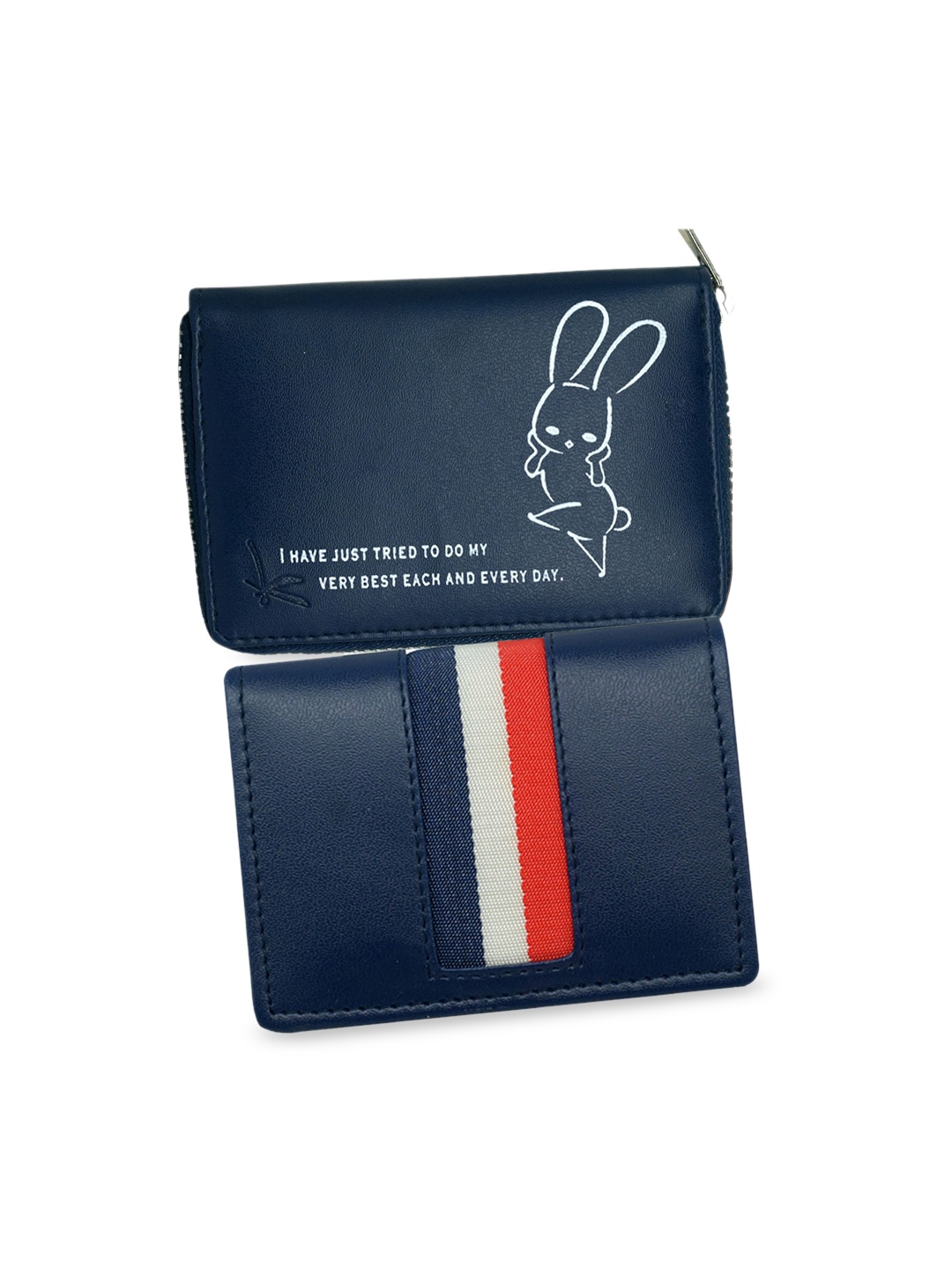 

GREEN DRAGONFLY Unisex Pack Of 2 Wallet & Card Holder Combo Gift Set, Blue