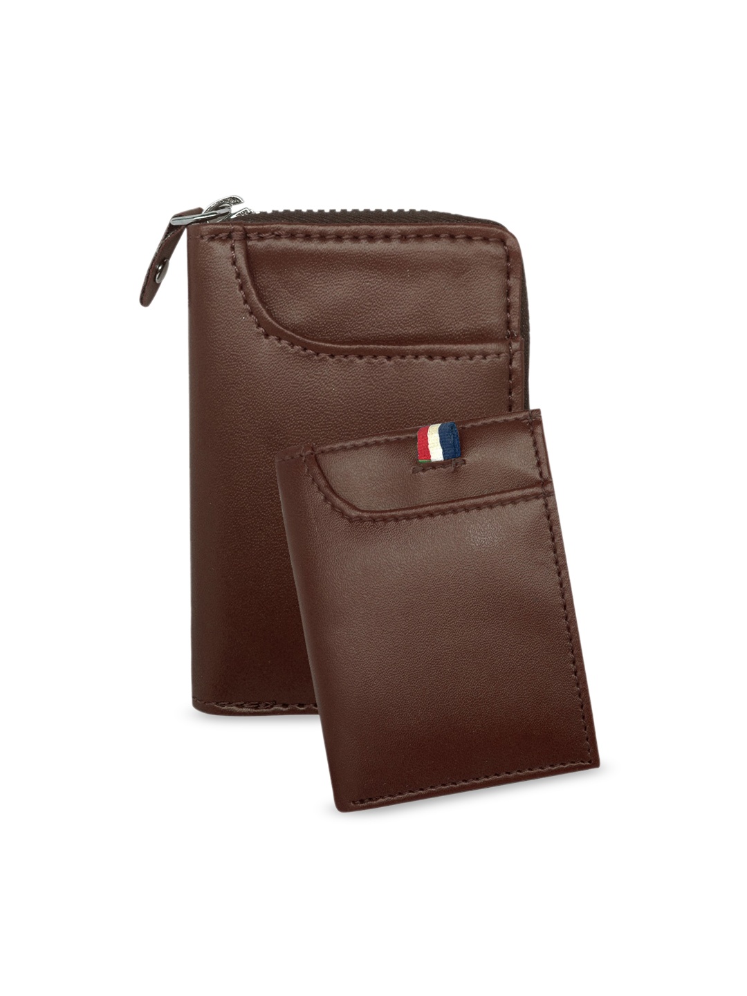 

GREEN DRAGONFLY Unisex Pack Of 2 Wallet & Card Holder Combo Gift Set, Coffee brown