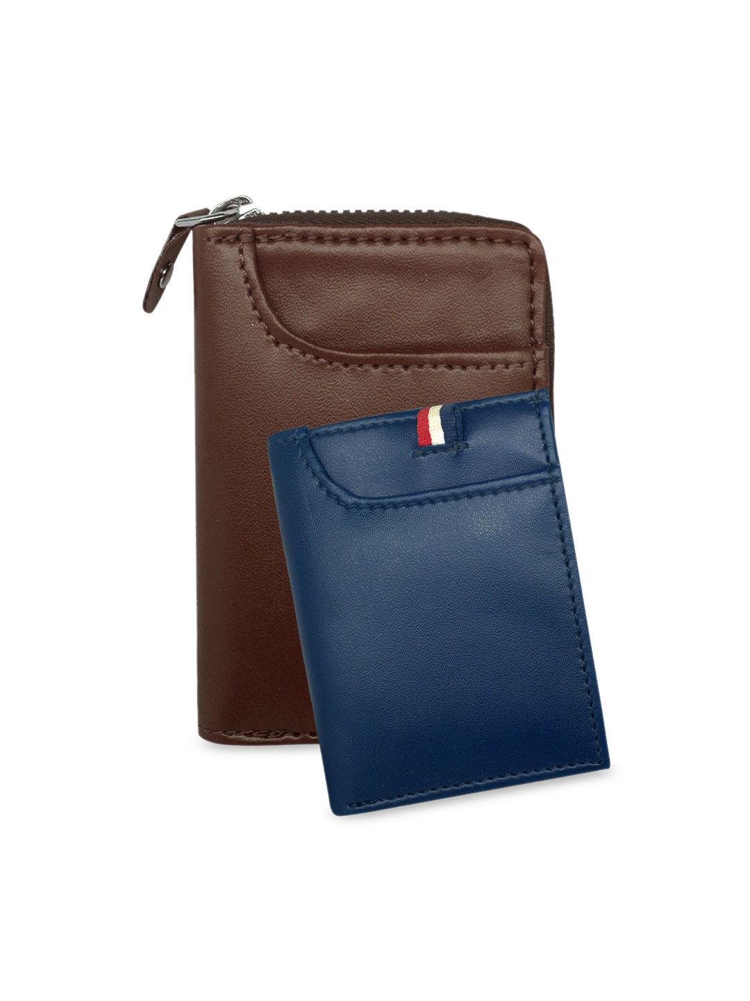 

GREEN DRAGONFLY Unisex Pack Of 2 Wallet & Card Holder Combo Gift Set, Coffee brown