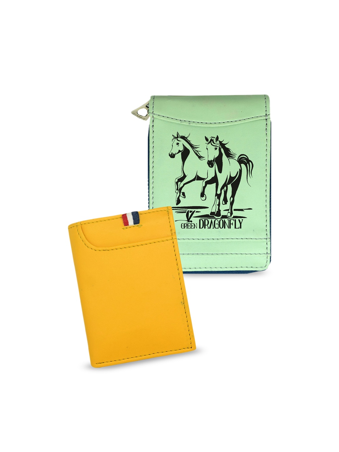 

GREEN DRAGONFLY Unisex Pack Of 2 Wallet & Card Holder Combo Gift Set