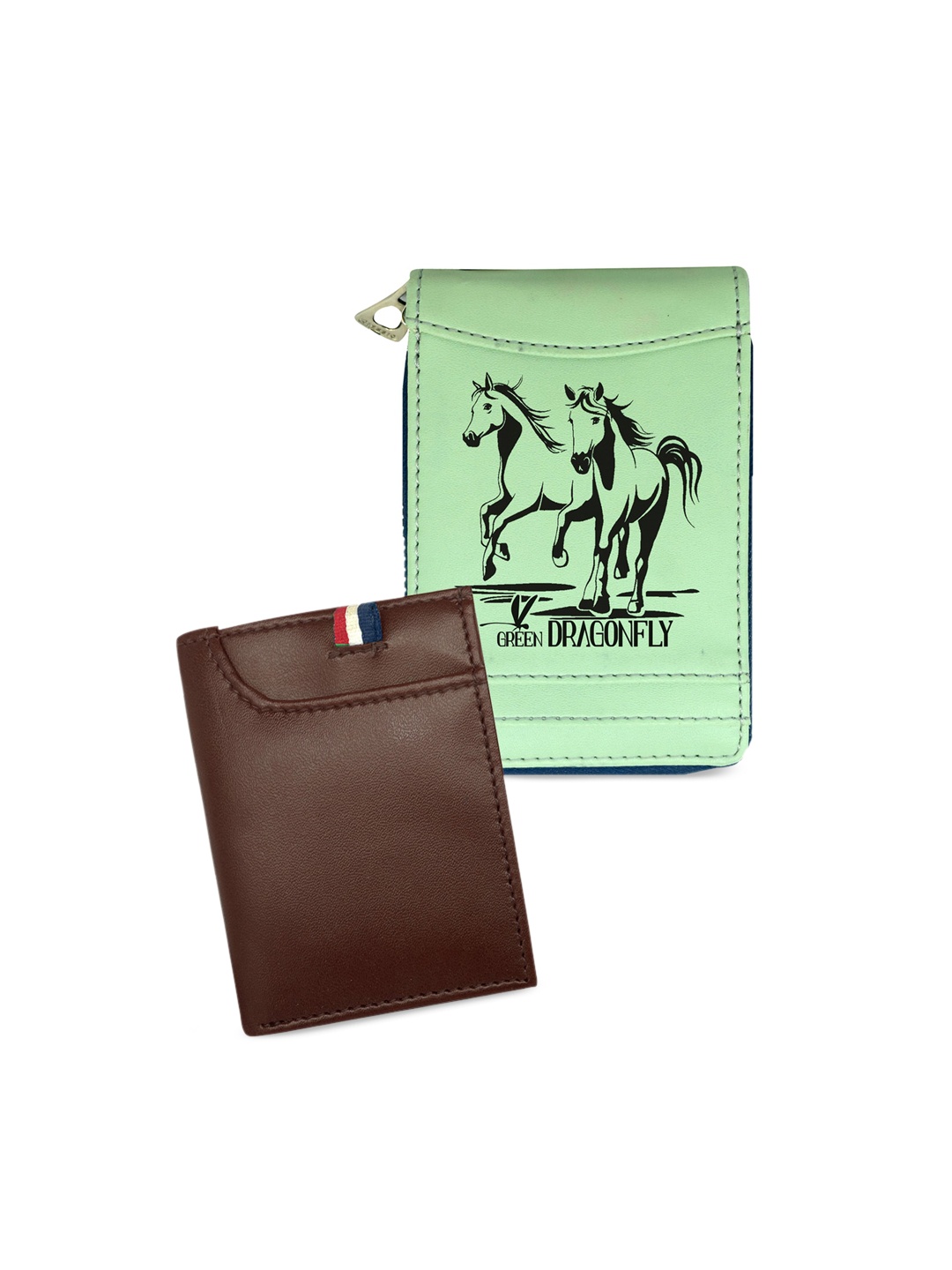 

GREEN DRAGONFLY Set Of 2 Wallet & Card Holder Combo Gift Set