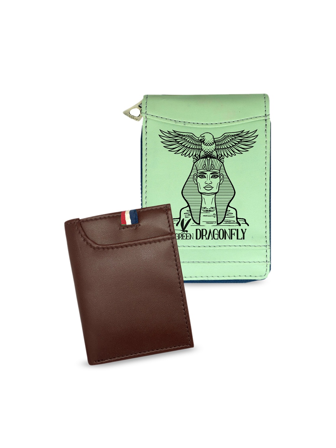 

GREEN DRAGONFLY Set Of 2 Wallet & Card Holder Combo Gift Set