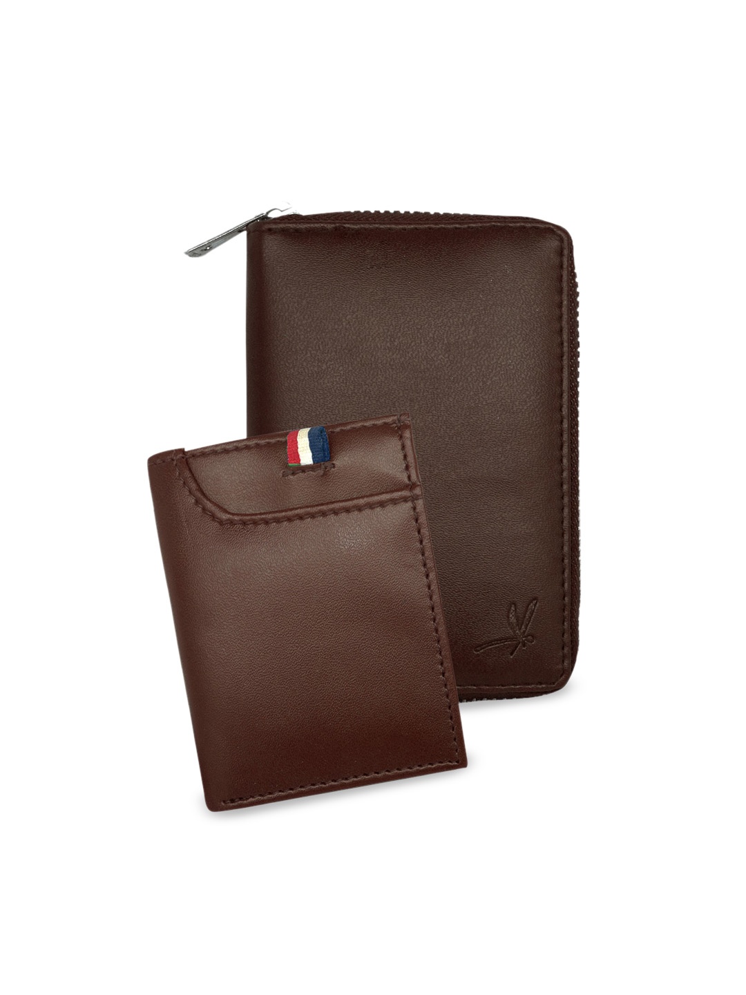 

GREEN DRAGONFLY Unisex Pack Of 2 Wallet & Card Holder Combo Gift Set, Coffee brown