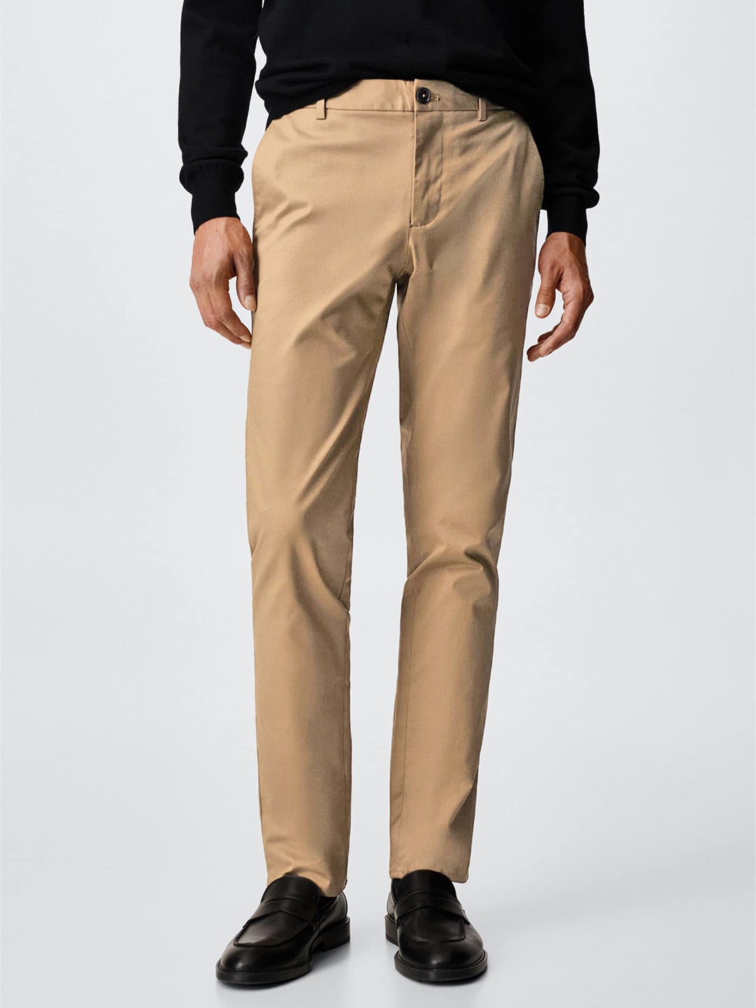 

MANGO MAN Men Skinny Fit Chinos RegularTrousers, Brown