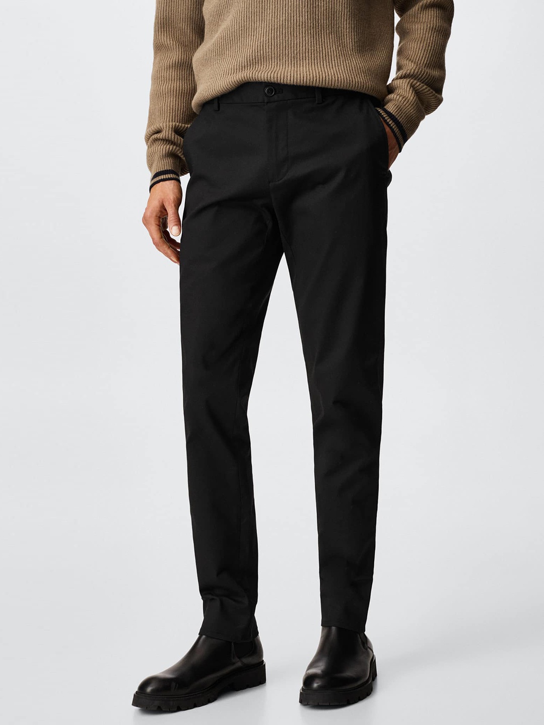 

MANGO MAN Skinny Fit Chinos, Black