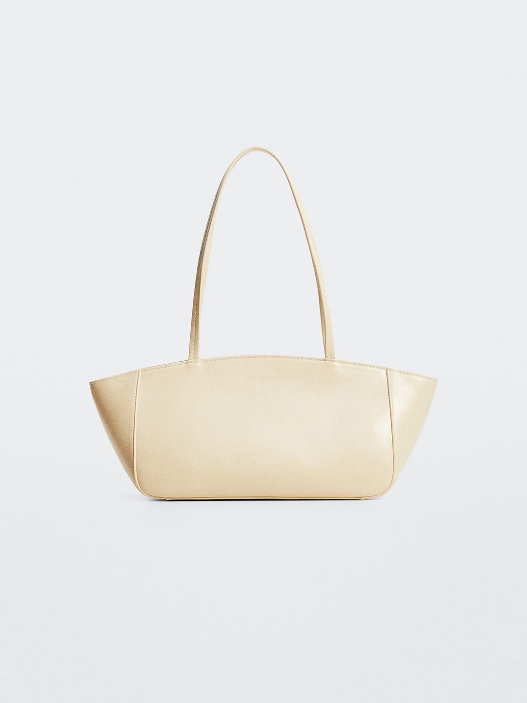 

MANGO Beige PU Structured Shoulder Bag