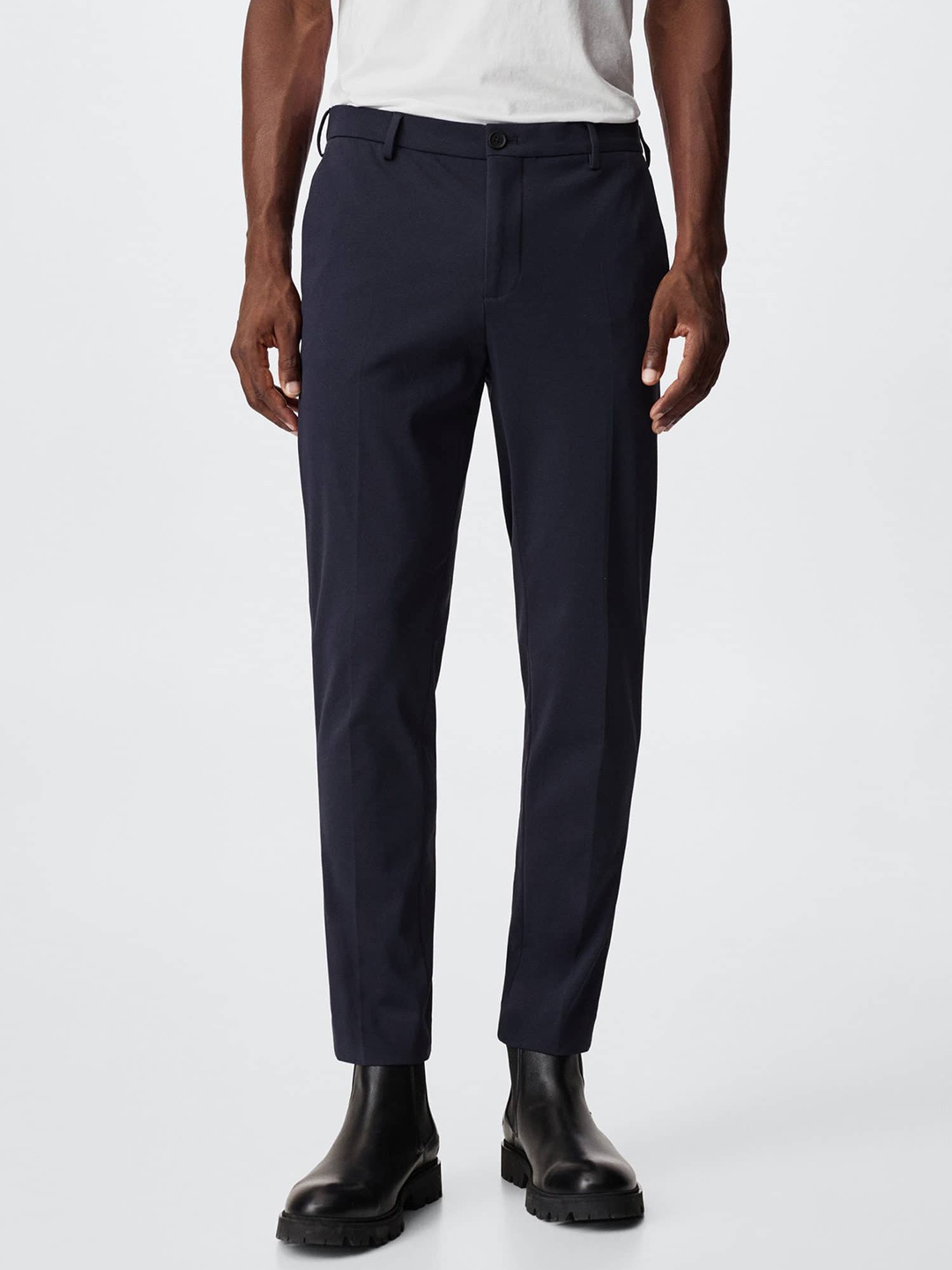 

MANGO MAN Slim Fit Trousers, Navy blue