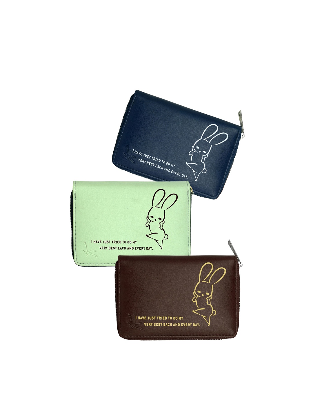 

GREEN DRAGONFLY Set Of 3 Wallet & Card Holder Combo Gift Set, Blue