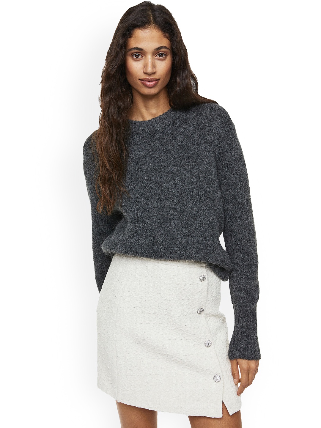 

H&M Women A-Line Skirt, White
