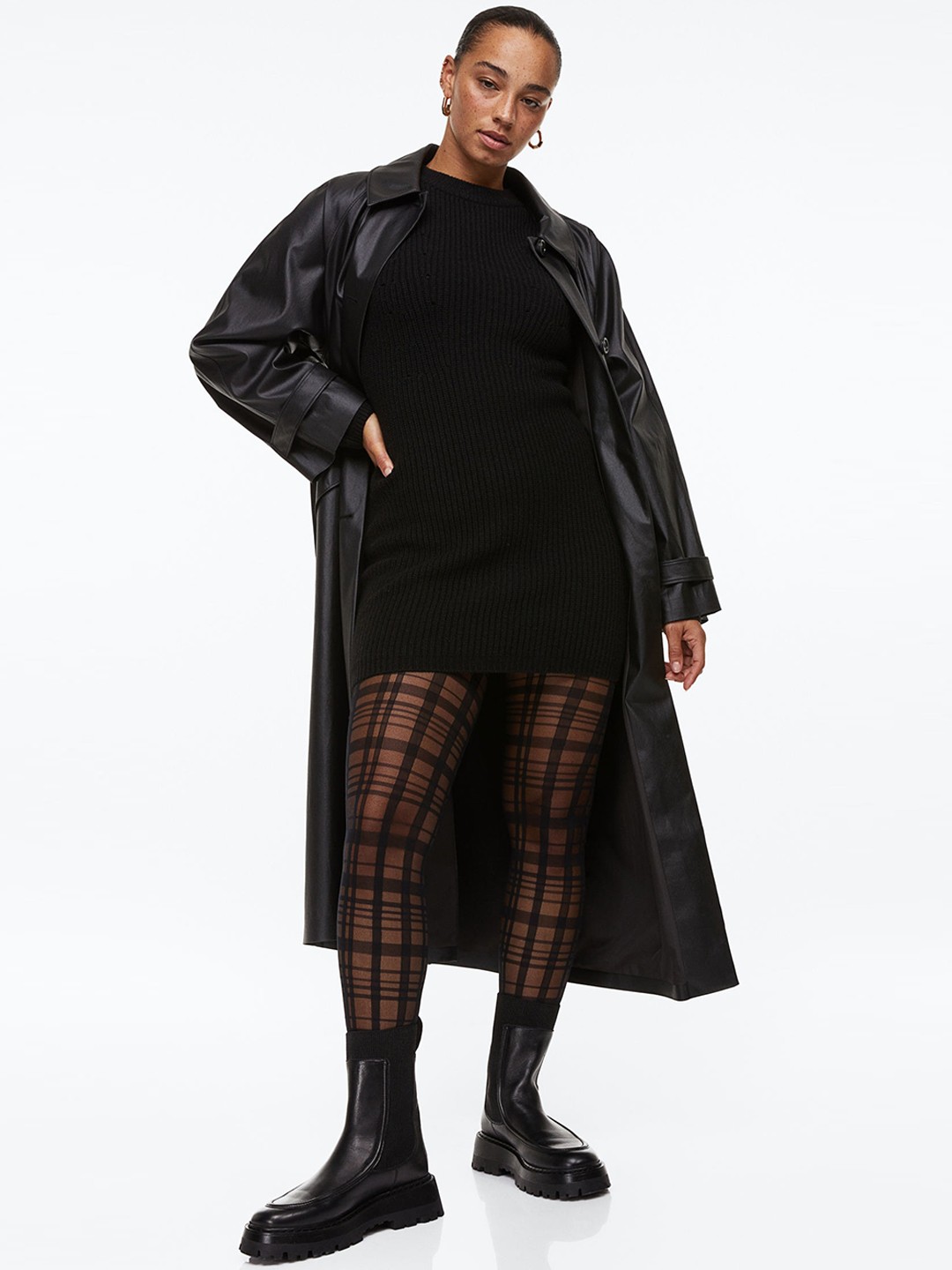 

H&M Women Patterned Tights, Black