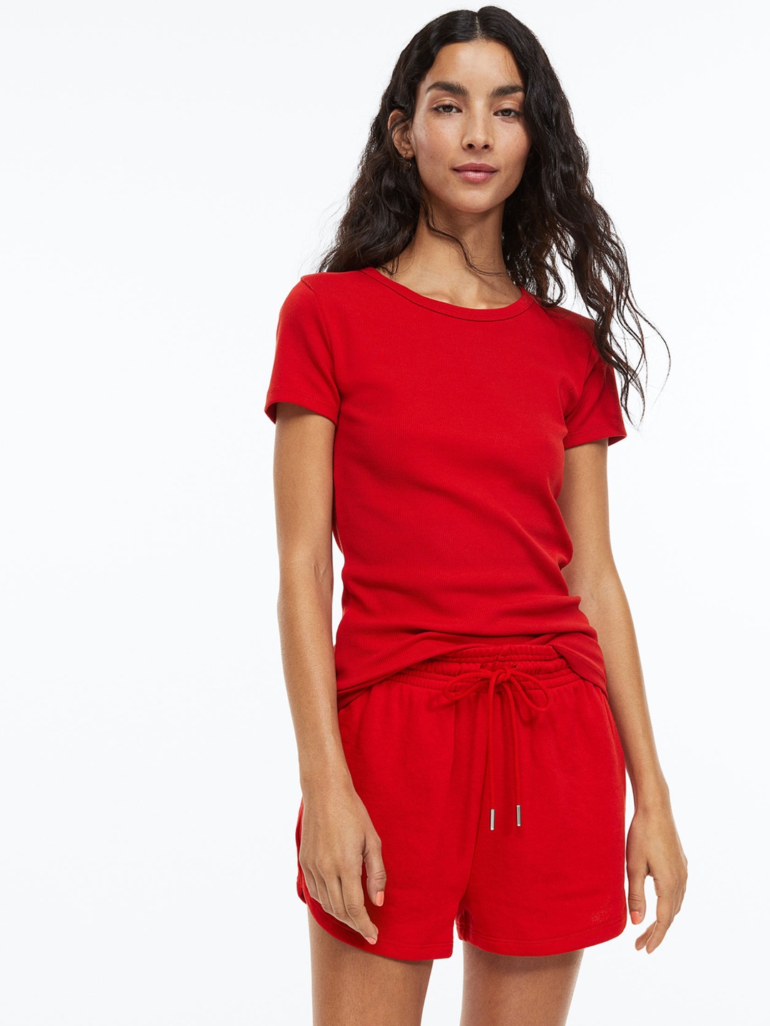 

H&M Women Sweatshirt Shorts, Red